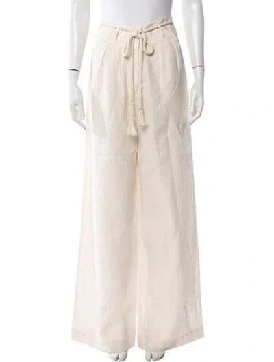 Pre-owned Hevron Linen Wide Leg Pants In Neutrals