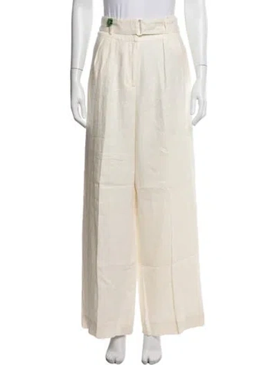Pre-owned Hevron Linen Wide Leg Pants In Neutrals