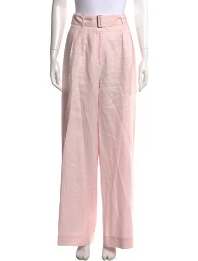 Pre-owned Hevron Linen Wide Leg Pants In Pink