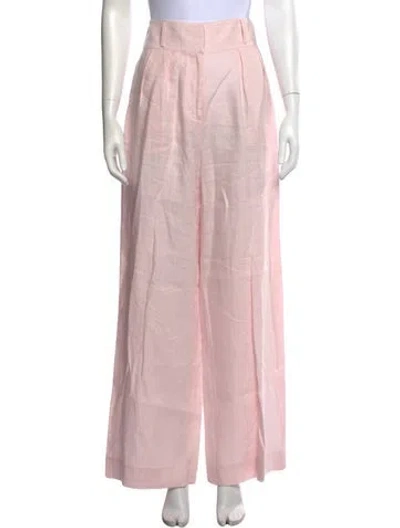 Pre-owned Hevron Linen Wide Leg Pants In Pink