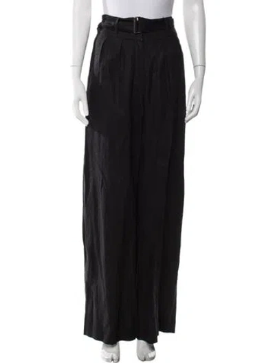 Pre-owned Hevron Linen Wide Leg Pants W/ Tags In Black