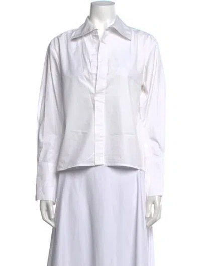 Pre-owned Hevron Long Sleeve Top In White