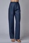 Hevron Michelle Straight Pants In Indigo In Blue