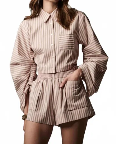 Hevron Mira Pull-on Short In Blush Stripe In Multi