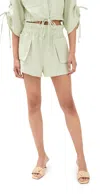 Hevron Mira Shorts Celadon In Celadon