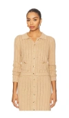 Hevron Nanette Cardigan In Neutral