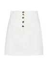 Hevron Nylah Button-up Belt-loop Mini Skirt In White