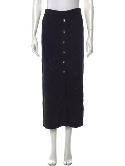 Pre-owned Hevron Patterned Long Skirt In Black