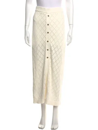 Pre-owned Hevron Patterned Long Skirt In Neutral