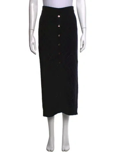 Pre-owned Hevron Patterned Midi Length Skirt In Black