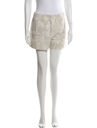Pre-owned Hevron Patterned Mini Shorts W/ Tags In White