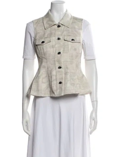 Pre-owned Hevron Patterned Vest W/ Tags In Neutrals