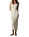 Hevron Peony Knit Skirt In Ivory Sage Stripe In Multi