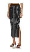 Hevron Peony Skirt In Black