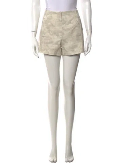 Pre-owned Hevron Plaid Print Mini Shorts W/ Tags In Neutrals