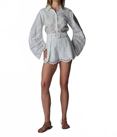 Hevron Raquel Top In Eyelet White