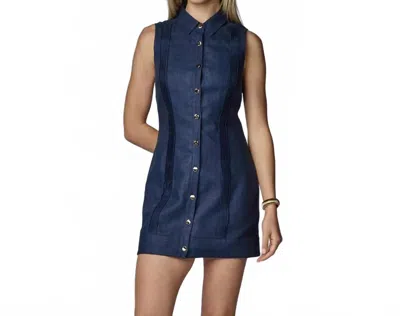 HEVRON RIVA DRESS IN INDIGO