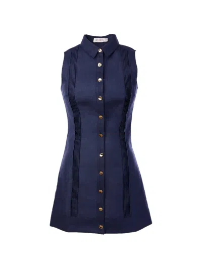 Hevron Riva Mini Dress In Blue