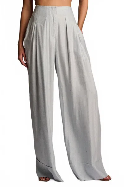 Hevron Rory Wide Leg Pant In Blue Chambray In Gray