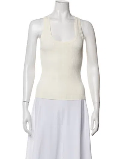 Pre-owned Hevron Scoop Neck Sleeveless Top In Neutrals