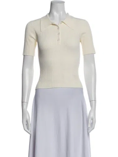 Pre-owned Hevron Short Sleeve Polo In White