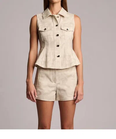 Hevron Skylar Sleeveless Top In Camo Print Ivory In Neutral
