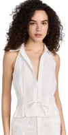 Hevron Sloan Linen Vest In White