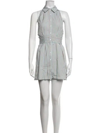Pre-owned Hevron Striped Mini Dress In Blue