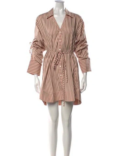 Pre-owned Hevron Striped Mini Dress In Pink