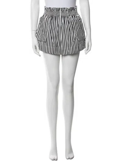 Pre-owned Hevron Striped Mini Shorts In White
