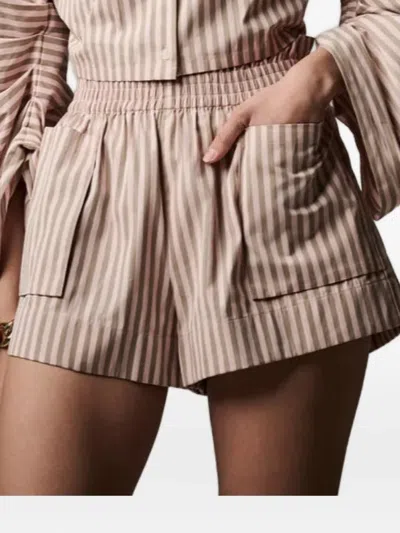 Hevron Striped Patch-pocket Shorts In Multi