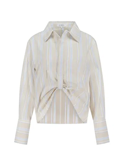 Hevron Striped Shirt In White