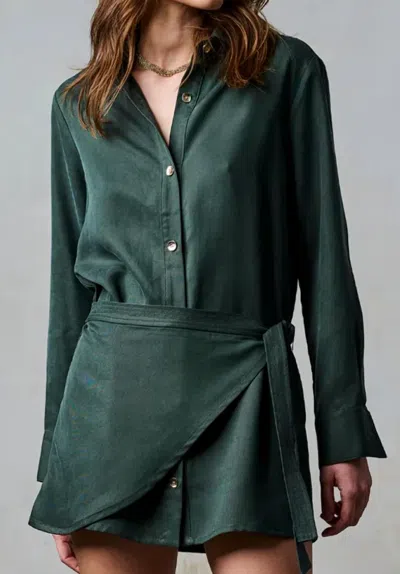 Hevron Triva Dress In Deep Forest In Multi