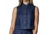 Hevron Vera Top In Dark Indigo In Purple