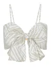 Hevron Veronique Crop Top In Tonal Zebra In Multi