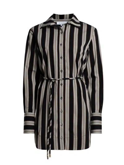 Hevron Women's Abby Striped Cotton Poplin Tie-waist Shirtdress In Multi