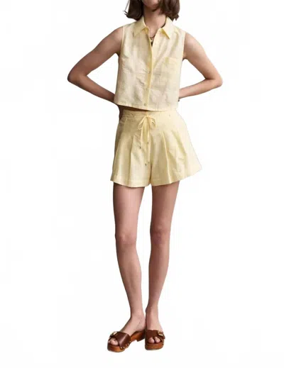 Hevron Women's Aster Short In Butter Plaid In Yellow