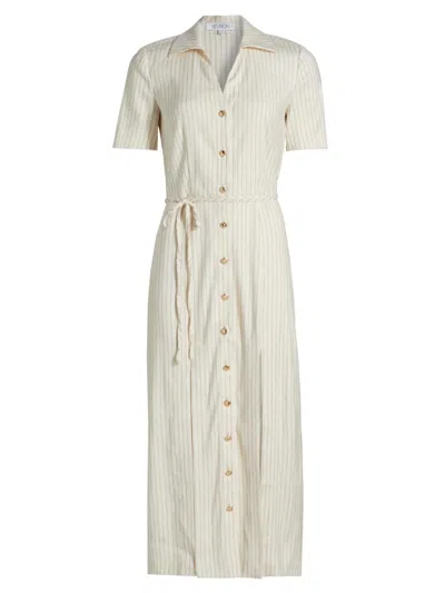 Hevron Women's Axel Striped Shirt Midi-dress In White