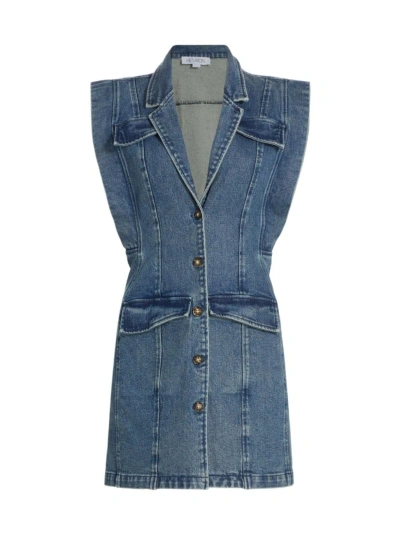 Hevron Women's Becca Sleeveless Denim Minidress In Blue