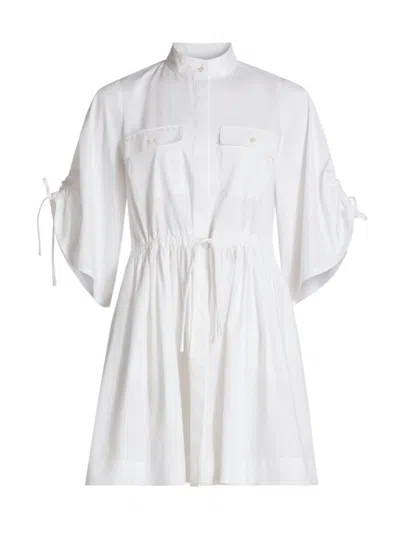 Hevron Women's Hannah Cotton Poplin Minidress In White