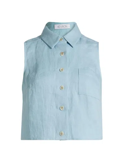 Hevron Women's Katja Hemp Sleeveless Top In Blue