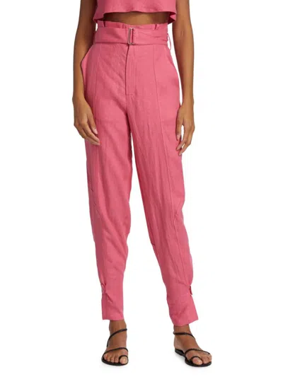 HEVRON WOMEN'S LEONA BELTED LINEN PANTS