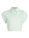 Hevron Women's Leonora Cotton Crop Top In Mint