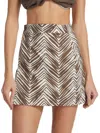 Hevron Women's Maeve Printed Wrap Miniskirt In Chocolate Zebra