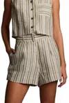 Hevron Zinna Short In Sage Stripe In Multi