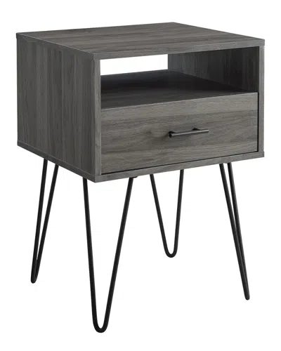 Hewson 18in Modern Single Drawer Hairpin Leg Side Table