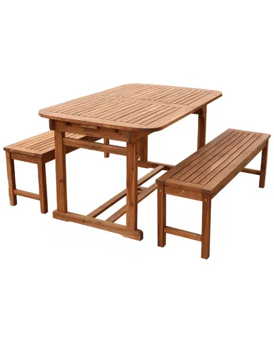 Hewson 3pc Acacia Wood Outdoor Dining Set