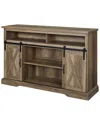Hewson 52in Wood Tall Sliding Barn Door Media Stand