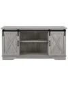 Hewson 58in Farmhose Sliding Door Wood Tv Stand Storage Console