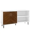 Hewson 58in Modern Wood Tall Tv Stand Storage Cabinet